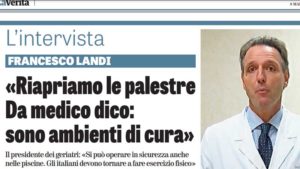 Riapriamo le Piscine, sono sicure: il Prof. Landi parla su “la Verità”