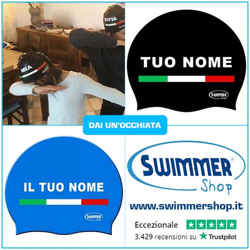 cuffia con nome personalizzata nuoto