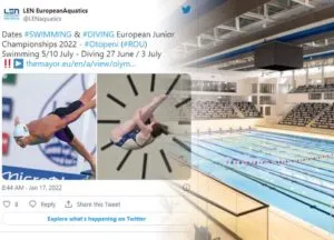 I Campionati Europei di nuoto Junior 2022 si terranno a Otopeni